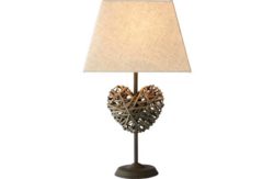 Collection Erin Rattan Heart Table Lamp - Chocolate